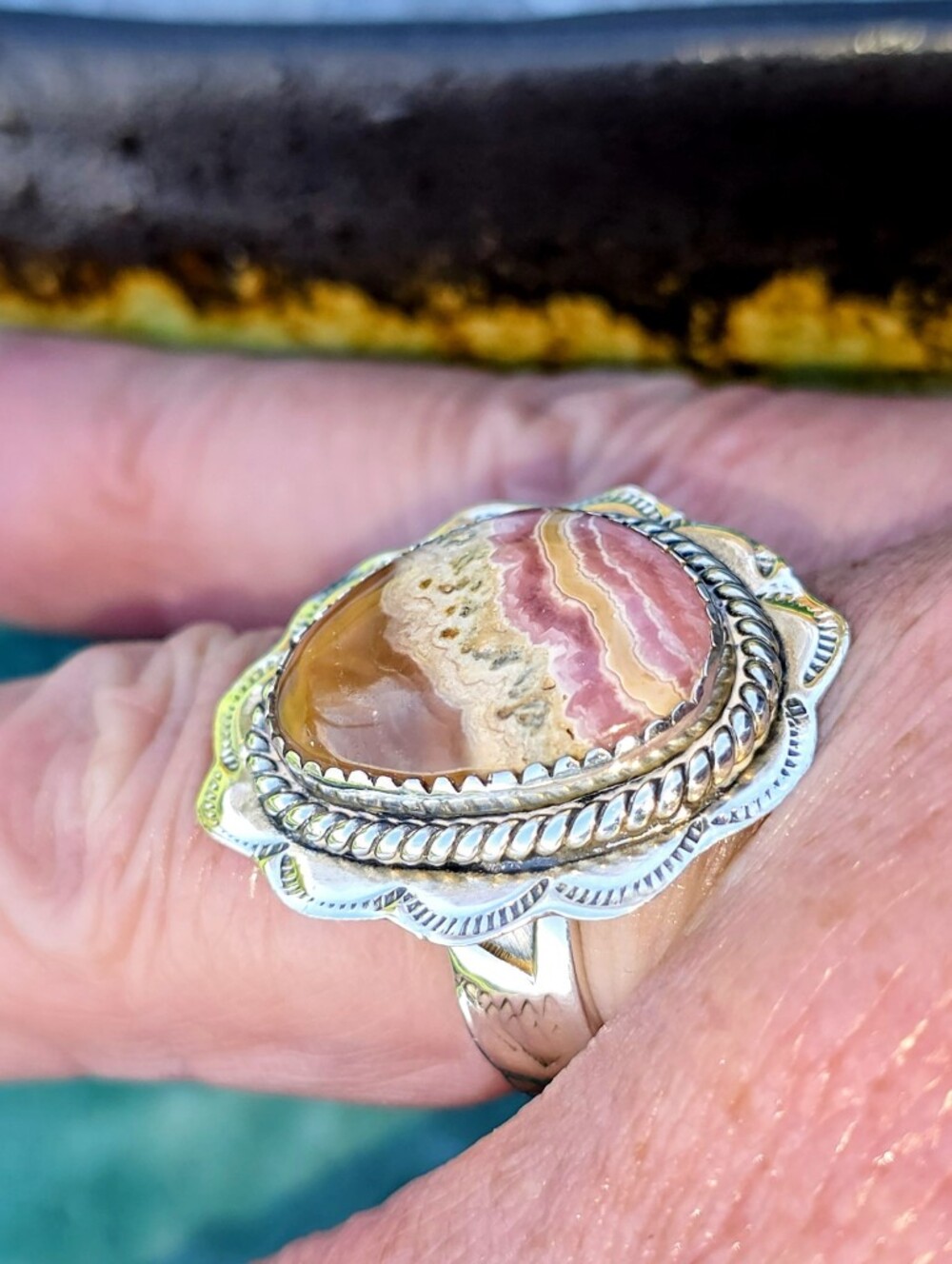 Rhodocrosite Gemstone Ring In 925 Sterling Silver (7)